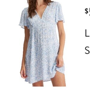 Billabong V-Neck Floral Dress with Flutter Sleeves